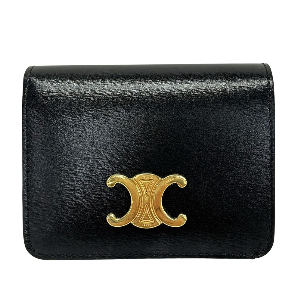 Celine Trionf Compact Wallet Black #320162C66B